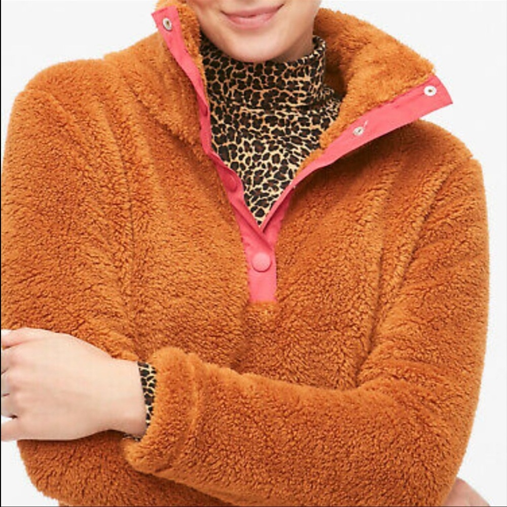 J. Crew Sherpa Fleece Half Snap Pullover
